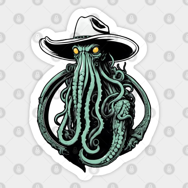 Weird Wild West - Cthulhu Cowboy Sticker by WolfMerrik